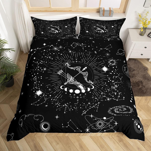 Sagitario Funda Nórdica Queen Hippie Nebulosa Juego De Cama,