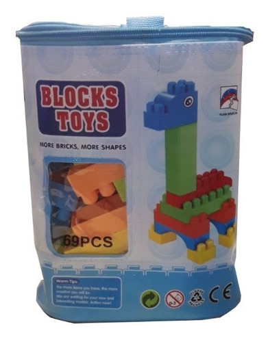 Bloques Para Armar En Bolsito Blocks Toys 69 Piezas