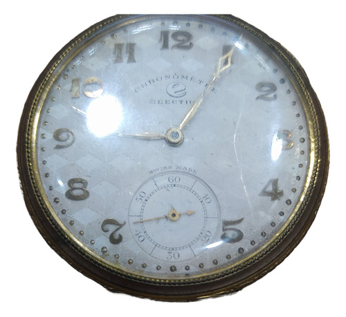 Antiguo Reloj De Bolsillo Suizo Election Funciona Dorado (Usado)