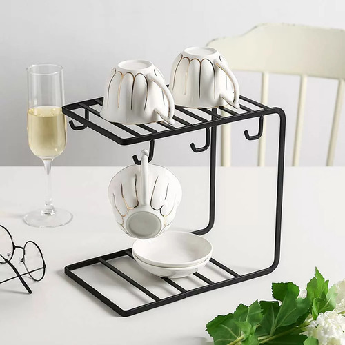 Imagen 2 de 7 de Organizador Soporte Colgador De Tazas Y Utensilios 25x16 Cm