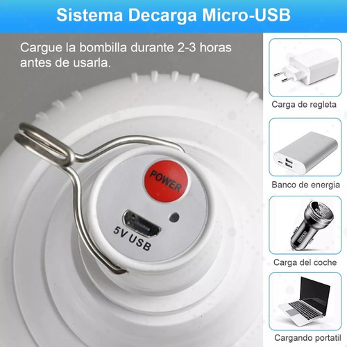 Foco Led 300w Industrial Recargable Tipo Bala 30,000 Lumenes