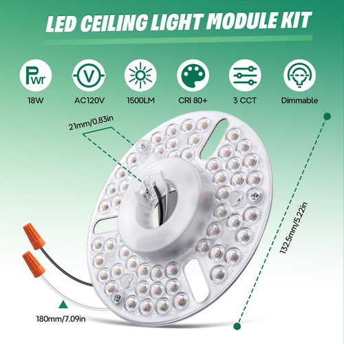 Kit De Luz Para Ventilador De Techo Regulable Luces Led De R