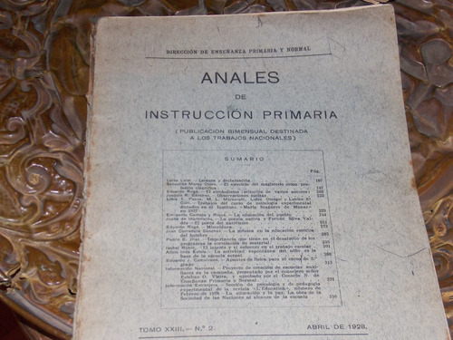 Anales De Instrucción Primaria Abril  1928