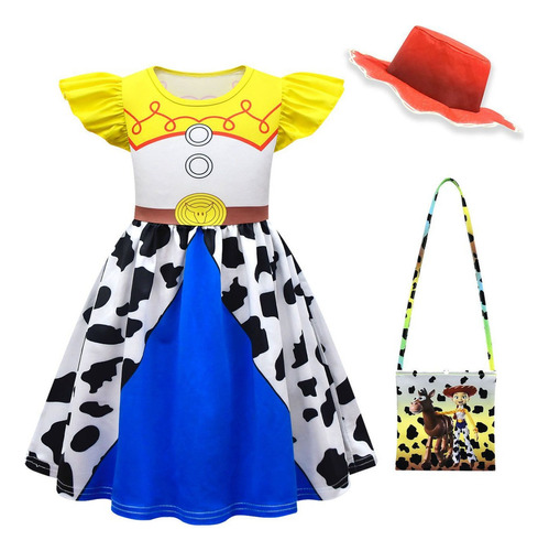 Vestido De Jessie Disfraz De Toy Story Para Niñas Halloween Fiesta De Rol Del Carnaval Halloween Con Bolsos De Sombrero