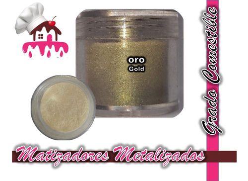 Imagen 1 de 4 de Matizadores Comestibles Oro / Gold 5 Gramos Tortasvisochile
