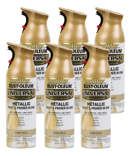 Pintura Aerosol Metálica Universal 311 Ml Oro Puro 6 Unidade