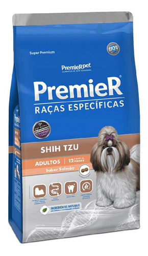 Ração Premier Cães Raças Shih Tzu Adultos Sabor Salmão 2,5kg