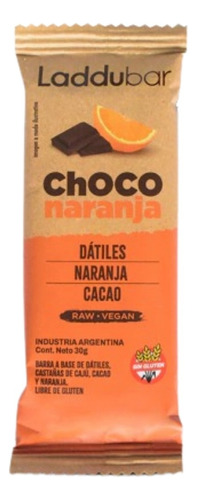 Barrita Choco Y Naranja Datil Laddubar Sin Tacc 30 G X 12 Un