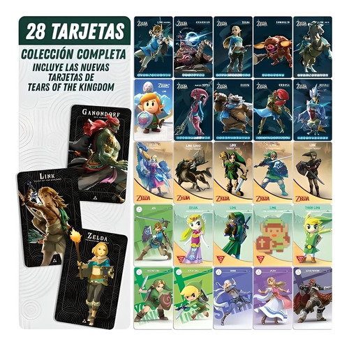 28 Tarjetas Amiibo Colección Zelda Nfc Switch Wii U Tok Botw