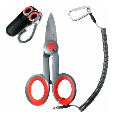 Fishing Scissors With Sheath Sharp Shear For Cutting Car