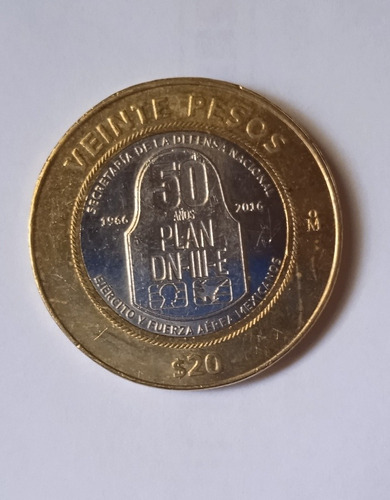 Moneda De 20 Pesos Plan Dn-||| E 50 Años 