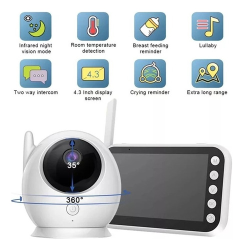 Cámara Baby Monitor Bebes Micrófono Visión Nocturna Abm100s