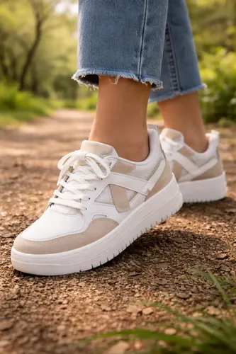 Tênis Vizzano Feminino Plataforma Casual Leve Confortável Branco Liso 37 Br