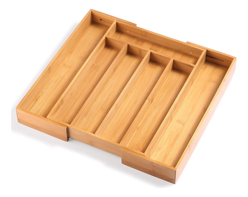 Organizador Cubierto Pandible Bambu Cajon Cocina Para 7