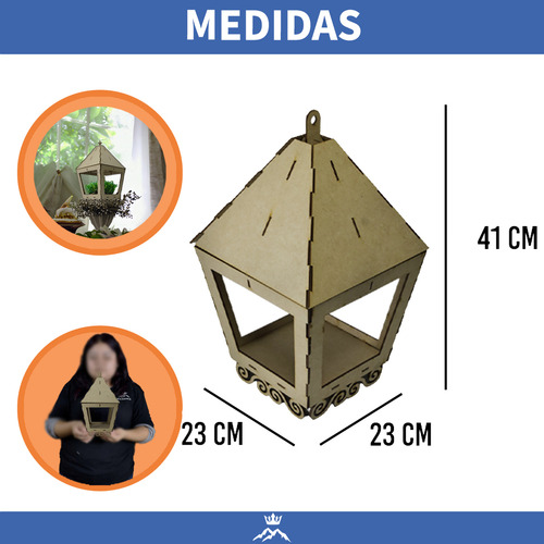 Centro De Mesa Piramidal Faro Farol Floral Mdf 41 Cm
