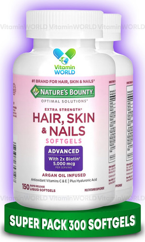 Super Pack Hair Skin Nails  Natures Bounty 300pc