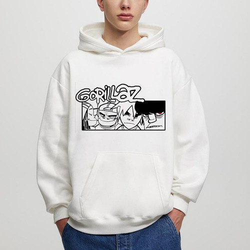 Sudadera Con Gorro Personajes Dibujo Banda Gorillaz Musica