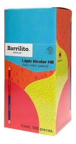 Lápiz Bicolor Hb Hexagonal C/100 Pzs - Barrilito 7564 /vc