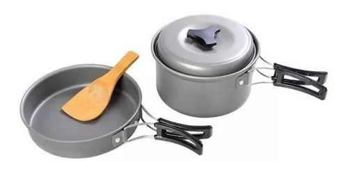 Imagen 2 de 6 de Marmita Camping 2 Personas Aluminio Teflonado Funda Olla Tap