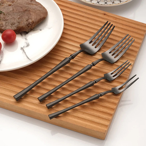 Cuchillo De Vajilla De Lujo De Acero Inoxidable Negro Mate