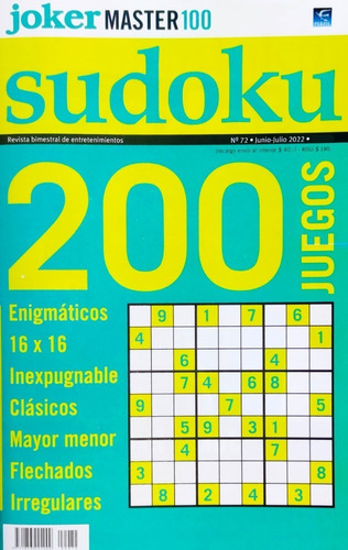 Sudoku Joker Master 100 N° 72 - 200 Juegos