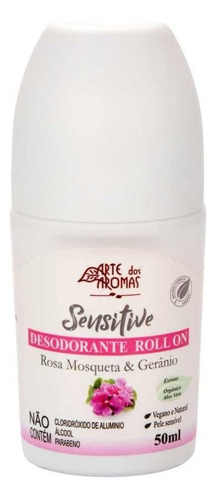 Desodorante Roll On Rosa Mosqueta Vegan Arte Dos Aromas 50ml