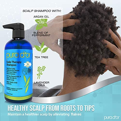 Pura Dor Scalp Therapy Shampoo (16 Onças) Hidrata E Nutre