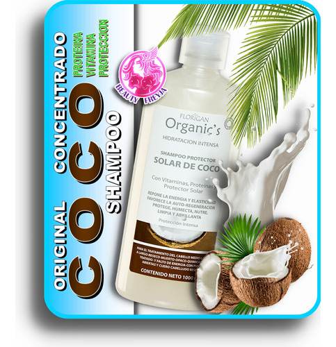  Shampoo De Coco Protector Solar Vitam Florigan Original 1lt