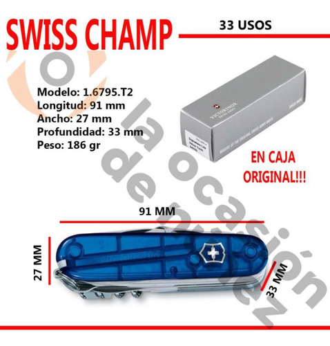 Victorinox Cortaplumas Swiss Champ Suiza 33 Usos Navaja