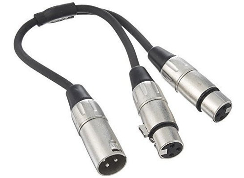 2 Paquete 1' Ft Xlr Macho A Dual Xlr Hembra Y-cable Divisor 