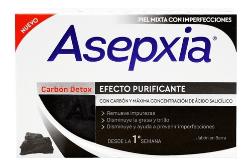 Asepxia Jabon Carbon Detox Efecto Purificante