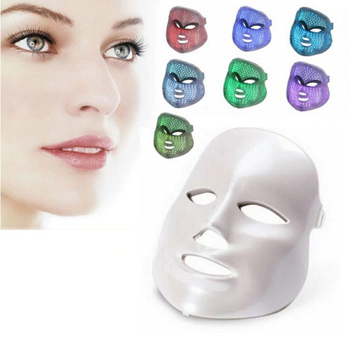 Máscara Led 7 Colores Fotones Terapia Facial Rejuvencimiento