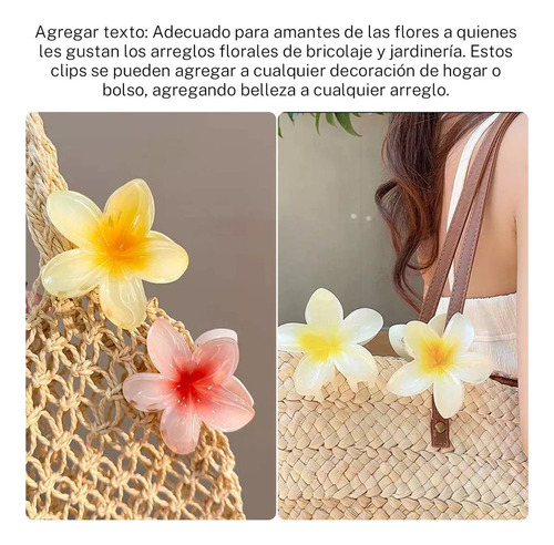 // Qk # 6 Pinzas Pelo Grandes Con Flores Mate Para Mujer