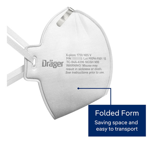 Máscaras Dräger X-plore 1750 C N95 20 Respiradores Niosh Talle