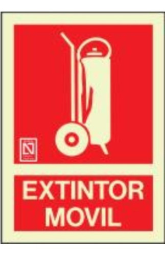 Cartel Contra Incendio - Extintor Movil - 21cm X 30cm