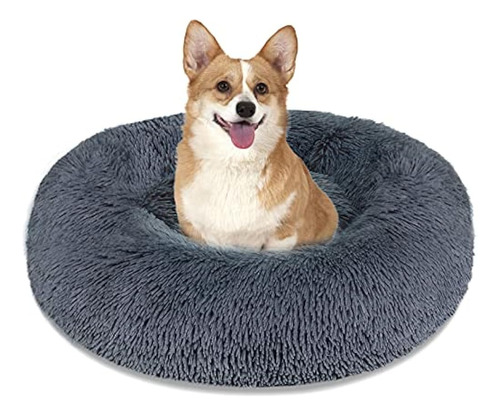 Calming Dog Bed Cat Bed, Lavable Round Dog Bed - 23/30/36 In