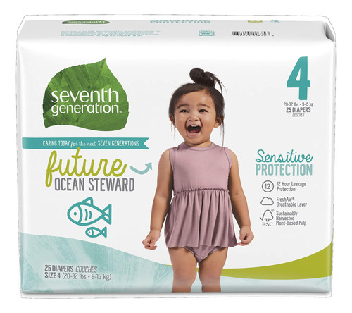 Seventh Generation Paales Para Beb, Proteccin Sensible, Tall