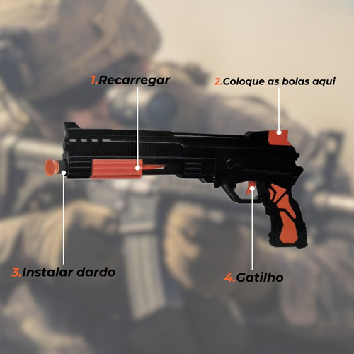 Pistola De Dardos Shooting Play Gun Game Com Munição Dupla