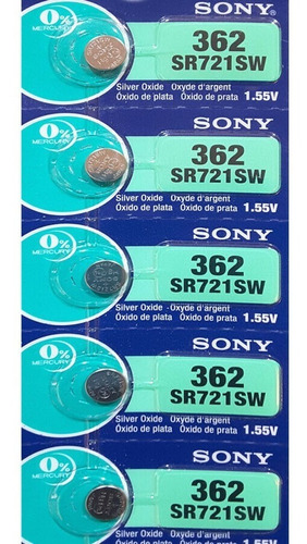Pila Batería Sony 362 (sr721sw) 1.55v Original Pack X 5