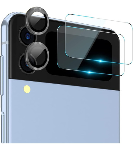 Protector De Camara Y Pantalla Para Galaxy Z Flip 4 - Negro