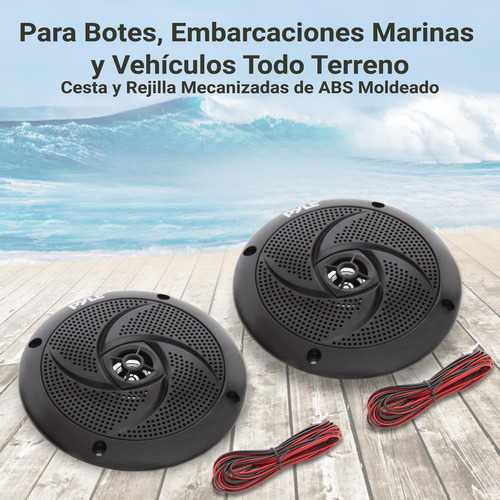 Bocinas Marinas 6.5 Pulgadas Pyle, 240 W, 2 Vías, Sistema de Audio Estéreo para Exteriores, Resistentes al Agua y a la Intemperie