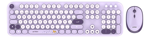 Kit Teclado Y Mouse Acteck Creator Mk485 Inalambrico Violeta Violeta Violeta