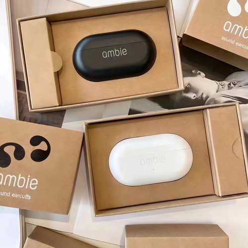 Fones de ouvido sem fio Ambide Sound Earcuffs Tws com controle de cor preta