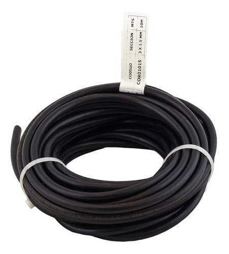 Cable Tipo Taller Tripolar 3 X 1.5 Mm Pvc Negro X10m