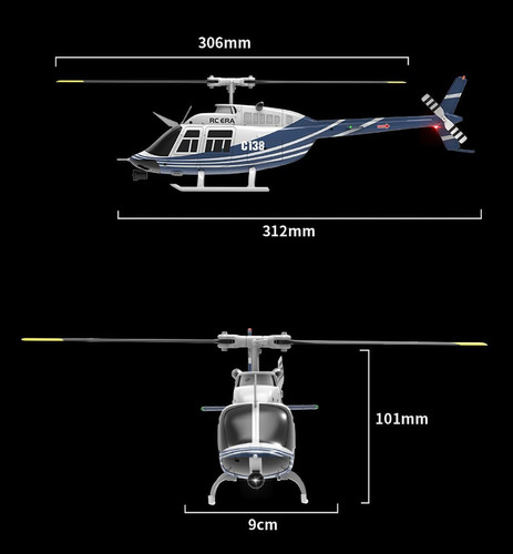C138 Rc Helicóptero 2.4g 6ch 6-axis Gyro Altitude Hold 1/33