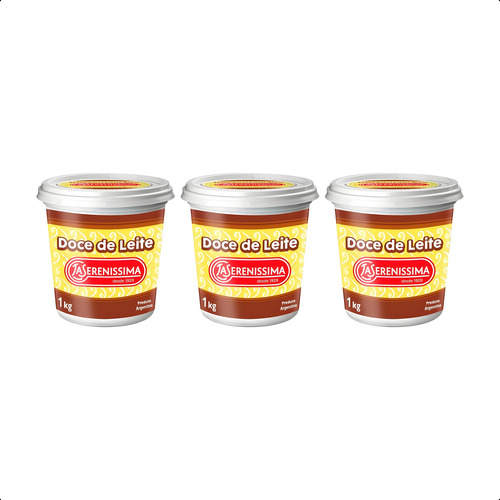 Doce De Leite La Serenissima Argentino 1kg - 3 Potes