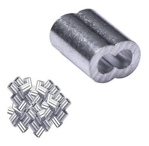 Casquillo Aluminio Piola Acero De 5/32 (4mm) 25 Unidades