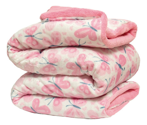 Cobertor Cunero Bebé Pachoncito Mariposas Chiqui Mundo Color Rosa Diseño De La Tela Mariposa