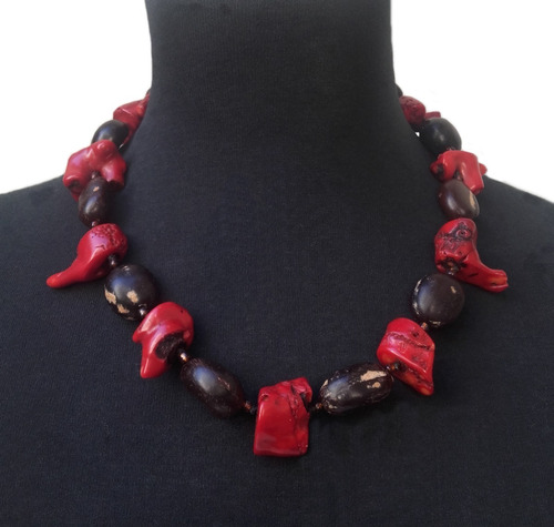 Csr1471 Collar Corto Piedra Coral