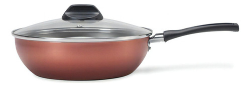 Wok Antiadherente C/tapa 28cm 4.1l Brinox Color Cobre